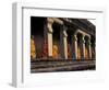 Monks Behind the Columns of the Gallery at Angkor Wat, Siem Reap, Cambodia-Keren Su-Framed Photographic Print