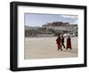 Monks Carrying Umbrellas to Shield Against the Sun, in Front of the Potala Palace, Tibet-Don Smith-Framed Photographic Print