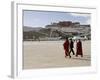 Monks Carrying Umbrellas to Shield Against the Sun, in Front of the Potala Palace, Tibet-Don Smith-Framed Photographic Print