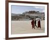 Monks Carrying Umbrellas to Shield Against the Sun, in Front of the Potala Palace, Tibet-Don Smith-Framed Photographic Print