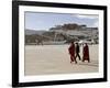 Monks Carrying Umbrellas to Shield Against the Sun, in Front of the Potala Palace, Tibet-Don Smith-Framed Photographic Print