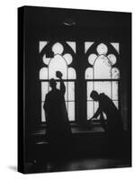 Monks Cleaning Windows of the Monastery's Sacristy-Gordon Parks-Stretched Canvas