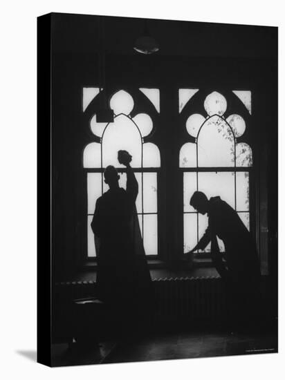 Monks Cleaning Windows of the Monastery's Sacristy-Gordon Parks-Stretched Canvas