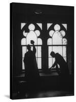 Monks Cleaning Windows of the Monastery's Sacristy-Gordon Parks-Stretched Canvas