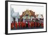 Monks Collecting Morning Alms, the Marble Temple (Wat Benchamabophit), Bangkok, Thailand-Christian Kober-Framed Photographic Print