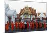 Monks Collecting Morning Alms, the Marble Temple (Wat Benchamabophit), Bangkok, Thailand-Christian Kober-Mounted Photographic Print