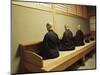 Monks During Za-Zen Meditation in the Zazen Hall, Elheiji Zen Monastery, Japan-Ursula Gahwiler-Mounted Photographic Print