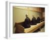 Monks During Za-Zen Meditation in the Zazen Hall, Elheiji Zen Monastery, Japan-Ursula Gahwiler-Framed Photographic Print