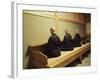 Monks During Za-Zen Meditation in the Zazen Hall, Elheiji Zen Monastery, Japan-Ursula Gahwiler-Framed Photographic Print