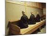 Monks During Za-Zen Meditation in the Zazen Hall, Elheiji Zen Monastery, Japan-Ursula Gahwiler-Mounted Photographic Print