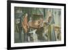 Monks in Blacksmith Shop, Santa Barbara Mission, California-null-Framed Premium Giclee Print