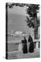 Monks in Italy View a Peaceful River from the Balcony, 1934 (Photo)-Bernard F Rogers-Stretched Canvas