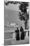 Monks in Italy View a Peaceful River from the Balcony, 1934 (Photo)-Bernard F Rogers-Mounted Giclee Print