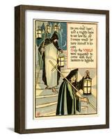 Monks In Procession Holding A Lantern During Vigils-Walter Crane-Framed Art Print