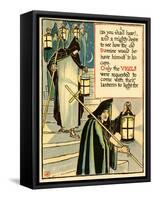 Monks In Procession Holding A Lantern During Vigils-Walter Crane-Framed Stretched Canvas