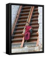 Monks in Punakha Dzong, Punakha, Bhutan-Keren Su-Framed Stretched Canvas