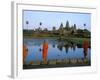 Monks in Saffron Robes, Angkor Wat, Unesco World Heritage Site, Siem Reap, Cambodia, Indochina-Bruno Morandi-Framed Photographic Print