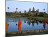 Monks in Saffron Robes, Angkor Wat, Unesco World Heritage Site, Siem Reap, Cambodia, Indochina-Bruno Morandi-Mounted Photographic Print