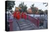 Monks in Saffron Robes, Wat Benchamabophit (The Marble Temple), Bangkok, Thailand, Southeast Asia-Christian Kober-Stretched Canvas