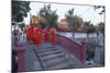 Monks in Saffron Robes, Wat Benchamabophit (The Marble Temple), Bangkok, Thailand, Southeast Asia-Christian Kober-Mounted Photographic Print