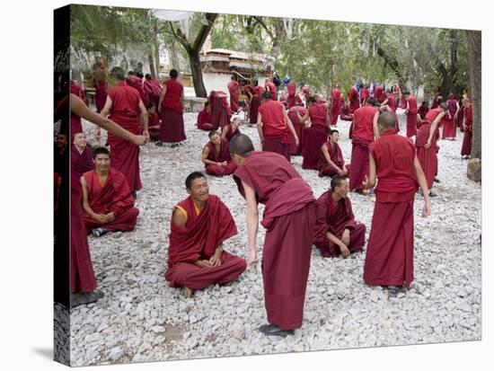 Monks Learning Session, with Masters and Students, Sera Monastery, Tibet, China-Ethel Davies-Stretched Canvas