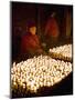 Monks Light Butter Lamps on an Auspicious Night, Boudha Stupa, Bodhnath, Kathmandu, Nepal-Don Smith-Mounted Photographic Print