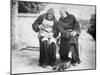 Monks Mending Sandals-null-Mounted Photographic Print