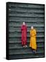 Monks on Steps, Angkor Wat, Siem Reap, Cambodia, Indochina, Asia-Gavin Hellier-Framed Stretched Canvas