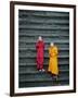 Monks on Steps, Angkor Wat, Siem Reap, Cambodia, Indochina, Asia-Gavin Hellier-Framed Photographic Print