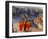 Monks Overlook Angkor Wat, Cambodia-Tom Haseltine-Framed Photographic Print