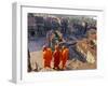 Monks Overlook Angkor Wat, Cambodia-Tom Haseltine-Framed Photographic Print