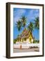 Monks passing Haw Pha Bang temple on the grounds of the Royal Palace, Luang Prabang, Louangphabang -Jason Langley-Framed Photographic Print