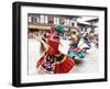 Monks Performing Traditional Black Hat Dance at the Wangdue Phodrang Tsechu, Wangdue Phodrang Dzong-Lee Frost-Framed Photographic Print