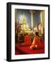 Monks Praying and Giant Golden Statue of the Buddha, Wat Benchamabophit, Bangkok, Southeast Asia-Angelo Cavalli-Framed Photographic Print