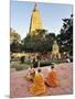 Monks Praying at the Buddhist Mahabodhi Temple, a UNESCO World Heritage Site, in Bodhgaya, India-Mauricio Abreu-Mounted Photographic Print