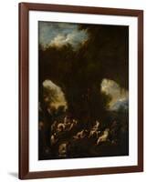 Monks Praying in a Grotto, C.1730-Alessandro Magnasco-Framed Giclee Print