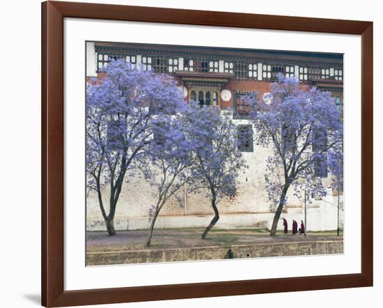 Monks, Punakha Dzong Palance, Bhutan-Dennis Kirkland-Framed Photographic Print