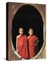 Monks, Shwe Yaunghwe Kyaung Monastery, Inle Lake, Shan State, Myanmar-Jane Sweeney-Stretched Canvas