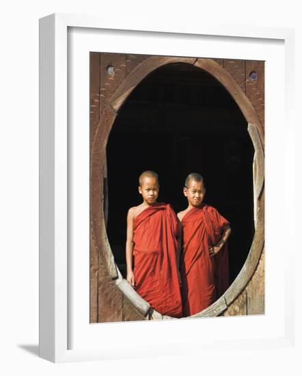 Monks, Shwe Yaunghwe Kyaung Monastery, Inle Lake, Shan State, Myanmar-Jane Sweeney-Framed Photographic Print