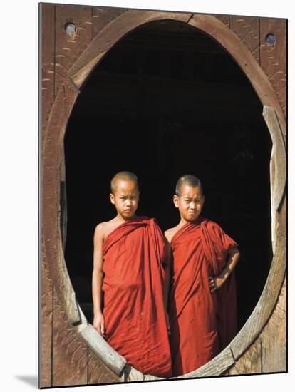 Monks, Shwe Yaunghwe Kyaung Monastery, Inle Lake, Shan State, Myanmar-Jane Sweeney-Mounted Photographic Print