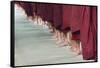 Monks Waiting in Line at Mahagandayon Monastery, Amarapura, Myanmar-Keren Su-Framed Stretched Canvas