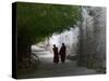 Monks Walk in Sera Temple, Lhasa, Tibet, China-Keren Su-Stretched Canvas