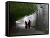 Monks Walk in Sera Temple, Lhasa, Tibet, China-Keren Su-Framed Stretched Canvas