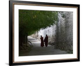 Monks Walk in Sera Temple, Lhasa, Tibet, China-Keren Su-Framed Photographic Print