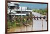 Monks Walking on the Bridge, Inle Lake, Shan State, Myanmar-Keren Su-Framed Photographic Print