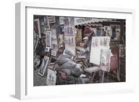 Monmartre Artist Working On Place du Tertre I-Cora Niele-Framed Giclee Print
