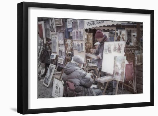 Monmartre Artist Working On Place du Tertre I-Cora Niele-Framed Premium Giclee Print
