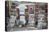 Monmartre Artist Working On Place du Tertre II-Cora Niele-Stretched Canvas