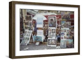 Monmartre Artist Working On Place du Tertre II-Cora Niele-Framed Giclee Print