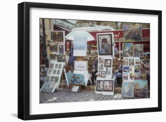 Monmartre Artist Working On Place du Tertre II-Cora Niele-Framed Giclee Print